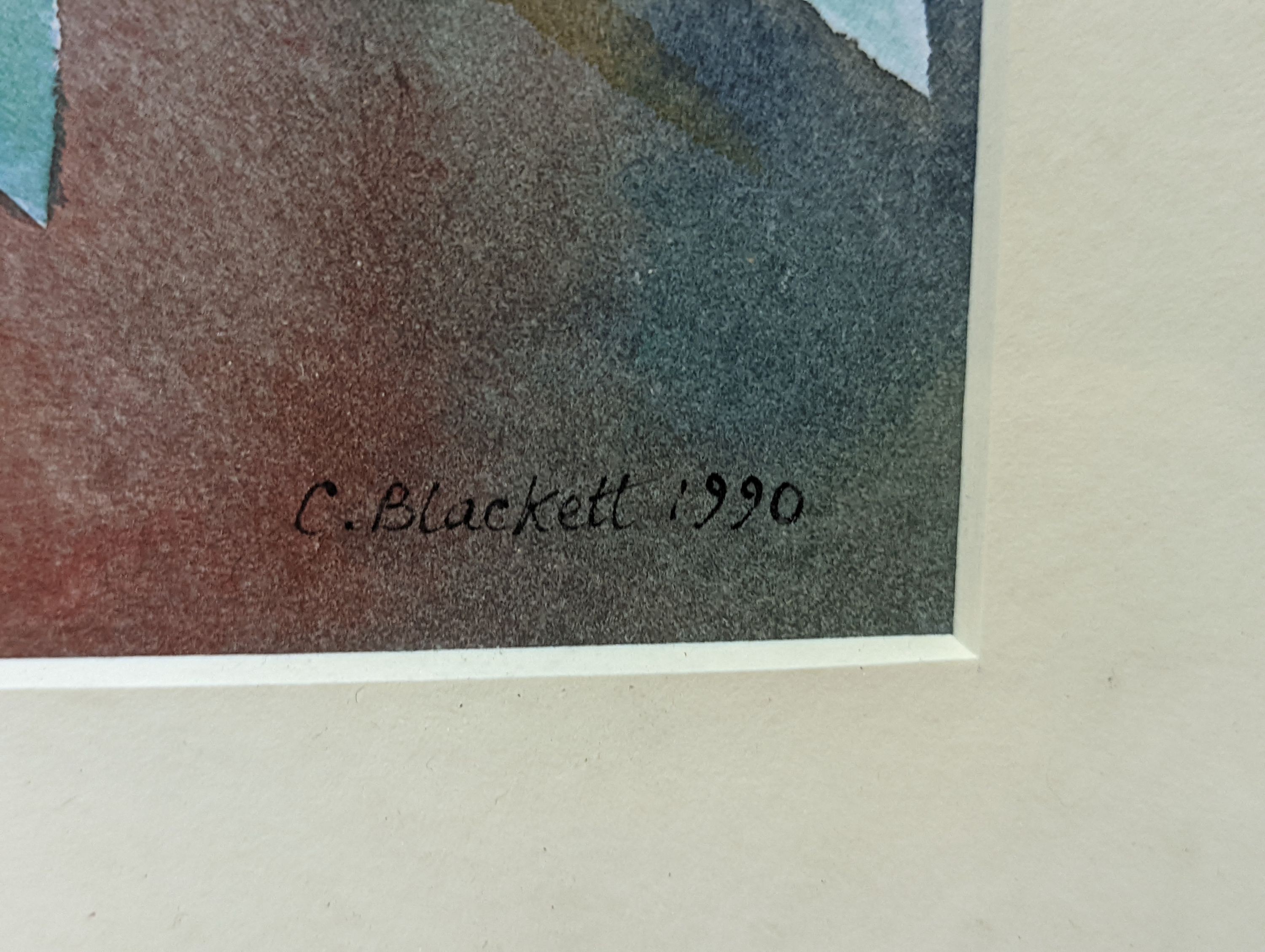 C. Blackett, watercolour, 'Godfather', signed and dated 1990, 20 x 29cm